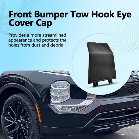 Front Bumper Tow Hook Eye Cover Cap Compatible with Mitsubishi Outlander 2022 2023 2024 Replaces 6400L364 in Saudi Arabia