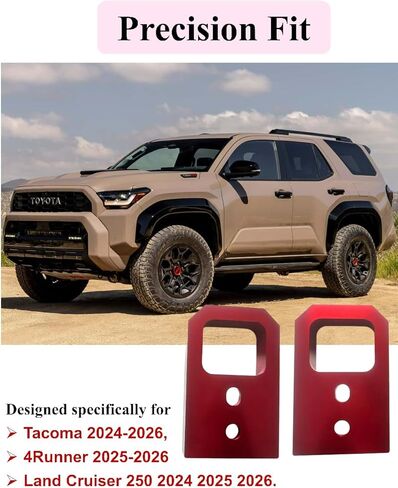 خطافات سحب لسيارة Tacoma 2024-2026/Land Cruiser 250 2024-2025/4Runner 2025-2026، خطافات سحب السيارة متوافقة مع ملحقات Toyota Tacoma/4Runner/Land Cruiser 250 (أحمر) in Kuwait