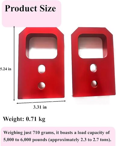 خطافات سحب لسيارة Tacoma 2024-2026/Land Cruiser 250 2024-2025/4Runner 2025-2026، خطافات سحب السيارة متوافقة مع ملحقات Toyota Tacoma/4Runner/Land Cruiser 250 (أحمر) in Kuwait