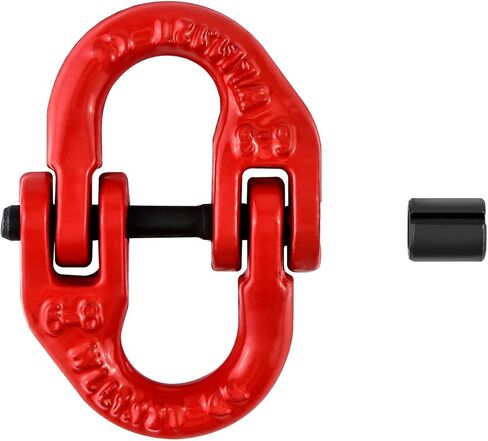QWORK G80 Alloy Steel Coupling Link, 4 Pack 1/4" Hammer Lock Chain Connector, 2645 lbs Working Load Limit, Red in Saudi Arabia