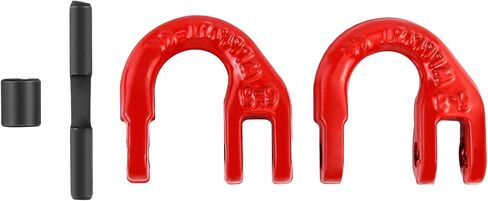 QWORK G80 Alloy Steel Coupling Link, 4 Pack 1/4" Hammer Lock Chain Connector, 2645 lbs Working Load Limit, Red in Saudi Arabia