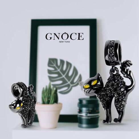 GNOCE Charms Bracelet Sterling Silver Black Plated Snake Chain With 2 Charms 1 Bracelet 1 Safety Chain Because Of You Basic Charm Bracelet with Clasp Jewelry Gift for Women Mens in Saudi Arabia