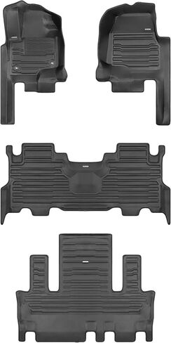 TuxMat - for Ford Expedition 7-Seater 2018-2024 Models - Custom Car Mats - Maximum Coverage, All Weather, Laser Measured - This Full Set Includes 1st, 2nd and 3rd Rows in Kuwait
