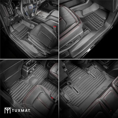 TuxMat - for Ford Expedition 7-Seater 2018-2024 Models - Custom Car Mats - Maximum Coverage, All Weather, Laser Measured - This Full Set Includes 1st, 2nd and 3rd Rows in Kuwait