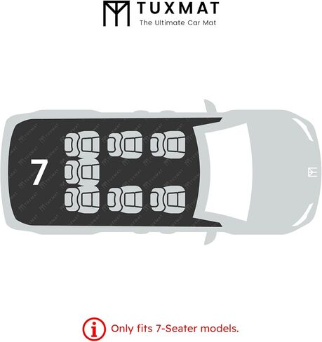 TuxMat - for Ford Expedition 7-Seater 2018-2024 Models - Custom Car Mats - Maximum Coverage, All Weather, Laser Measured - This Full Set Includes 1st, 2nd and 3rd Rows in Kuwait