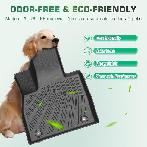 Floor Mats & Cargo Liner for 2020-2024 Cadillac XT6 6 Seats Custom Fit All Weather TPE Floor Liners for Cadillac XT6 Full Set Car Liner Accessories 1st, 2nd and 3rd Row and Trunk with Backrest Mats in Kuwait