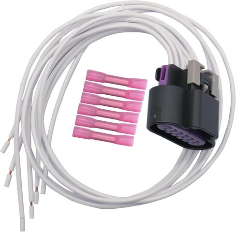 Headlight Connector Pigtail 13584094 16584094 88953153 88988944 1P1599 S-1479 EC977 PT1558 645-595 Lucerne Rendezvous Black and Purple 6 Term. Female 2002 2006 2007 2008 2009 02 06 07 08 09 in Saudi Arabia