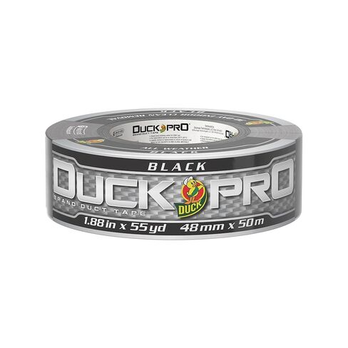 شريط لاصق عالي التحمل من Duck Pro لإصلاحات طويلة الأمد، بعرض 2 بوصة (1.88 بوصة × 55 ياردة) شريط بطة عالي الأداء مع ظهر مقاوم للماء، أسود، 1 لفة in Saudi Arabia