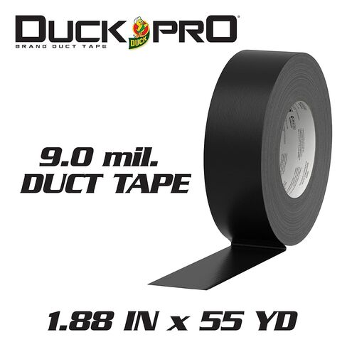 شريط لاصق عالي التحمل من Duck Pro لإصلاحات طويلة الأمد، بعرض 2 بوصة (1.88 بوصة × 55 ياردة) شريط بطة عالي الأداء مع ظهر مقاوم للماء، أسود، 1 لفة in Saudi Arabia