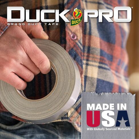 شريط لاصق عالي التحمل من Duck Pro لإصلاحات طويلة الأمد، بعرض 2 بوصة (1.88 بوصة × 55 ياردة) شريط بطة عالي الأداء مع ظهر مقاوم للماء، أسود، 1 لفة in Saudi Arabia