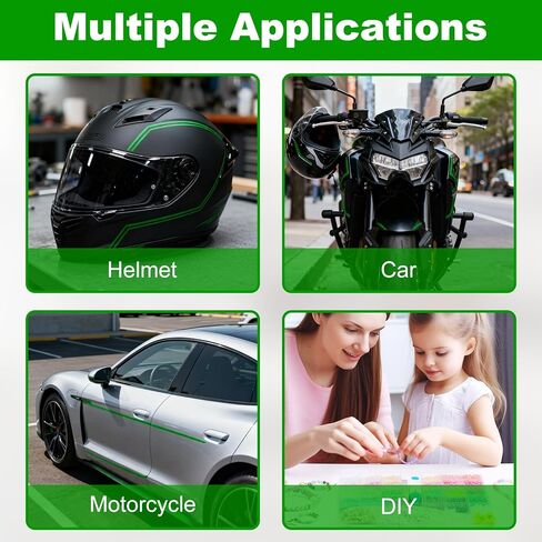 8 Rolls Green Pin Stripe Tape for Car, 1/8 Inch Width Thin Fine Line Masking Tape, Impermeable and Removable Pinstriping Tape for Painters Automotive DIY Car Auto Paint Wall Art (175 Yards Total) in Kuwait