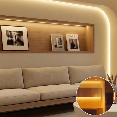 3 قطع شريط إضاءة LED، غطاء قناع خافت للضوء، 0.59 بوصة × 29 قدم، أشرطة توزيع LED، ملصق غطاء من الألياف الزجاجية باللون البيج والأبيض in Saudi Arabia