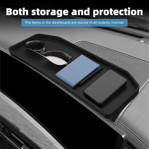 خلف صندوق تخزين الشاشة لشركة Hyundai Santa Fe 2024 2025 منظم وحدة التحكم المركزية صندوق تخزين لوحة القيادة مناسب للملحقات الداخلية للشاشة مقاس 12.3 بوصة in Kuwait