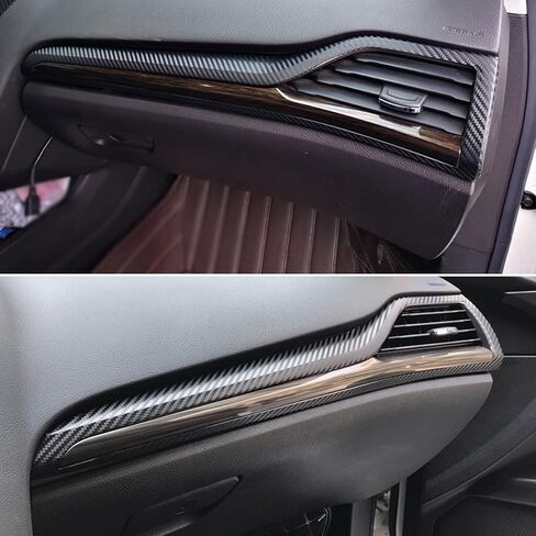 غطاء تغليف من الفينيل للوحة القيادة المركزية لوحدة التحكم باللون الأسود غير اللامع من ألياف الكربون الداخلية مقطوعة مسبقًا لمسند الذراع ولوحة التحكم الواقية ملحقات ملصق الديكور لسيارة Ford Fusion 2013-2021 in Kuwait