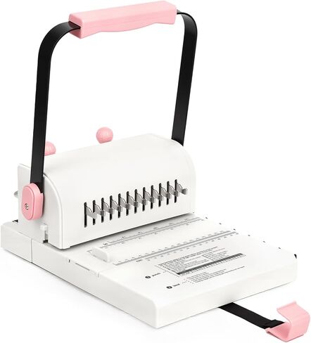 آلة تجليد الكتب Vagbstu Cinch، آلة تجليد حلزونية 2:1 مع مسطرة منزلق متوافقة مع الأسلاك أو الملفات الحلزونية، سعة 20 ورقة دائرية لأجهزة الكمبيوتر المحمولة والألبومات والمجلات والتقويمات in Kuwait