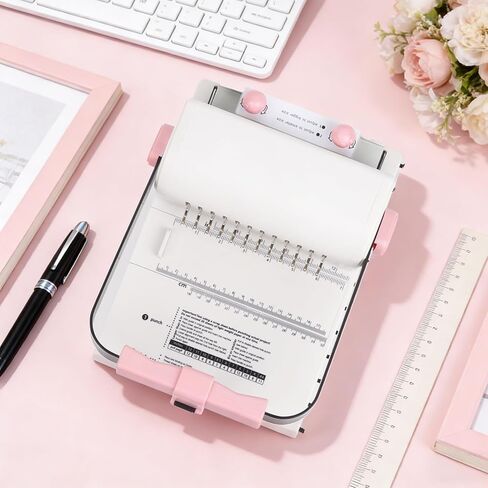 آلة تجليد الكتب Vagbstu Cinch، آلة تجليد حلزونية 2:1 مع مسطرة منزلق متوافقة مع الأسلاك أو الملفات الحلزونية، سعة 20 ورقة دائرية لأجهزة الكمبيوتر المحمولة والألبومات والمجلات والتقويمات in Kuwait