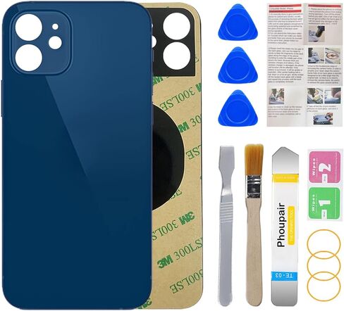 OEM Rear Back Glass Replacement for iPhone 12 6.1 Inches with Professional Repair Tool Kit (Red) in Kuwait