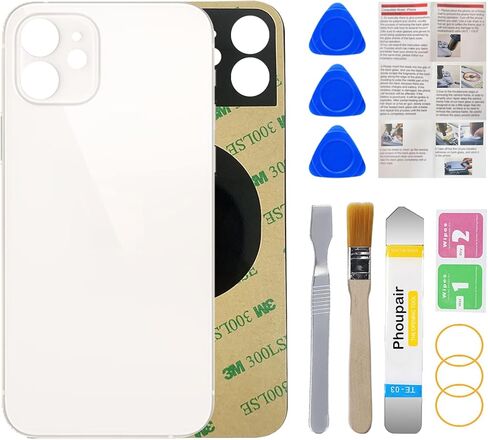 OEM Rear Back Glass Replacement for iPhone 12 6.1 Inches with Professional Repair Tool Kit (Red) in Kuwait
