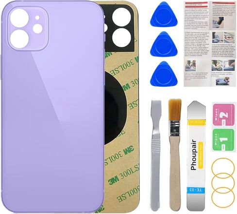 OEM Rear Back Glass Replacement for iPhone 12 6.1 Inches with Professional Repair Tool Kit (Red) in Kuwait