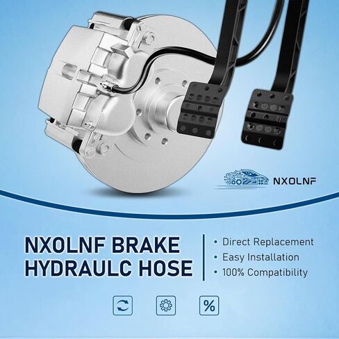 خرطوم الفرامل - قطعة واحدة من مجموعة خرطوم الفرامل الهيدروليكية الأمامية اليسرى لسيارة دودج رام 2500 5.9L 4WD 1995 1996 1997، لسيارة دودج رام 2500 8.0L 4WD 1995 1996 1997، لسيارة دودج رام 3500 5.9L 4WD 1994 1995 1996 in Kuwait