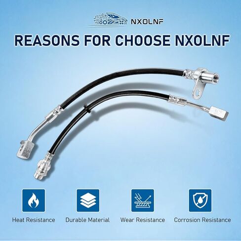 خرطوم الفرامل - قطعة واحدة من مجموعة خرطوم الفرامل الهيدروليكية الأمامية اليسرى لسيارة دودج رام 2500 5.9L 4WD 1995 1996 1997، لسيارة دودج رام 2500 8.0L 4WD 1995 1996 1997، لسيارة دودج رام 3500 5.9L 4WD 1994 1995 1996 in Kuwait