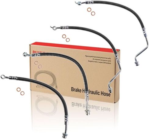 brake line kit Front Rear Set Brake Hoses fits Hyundai Santa Fe 2007 2008 2009 Replacement 587322B010, 587322B001, 587320W000 4 PCS in Saudi Arabia