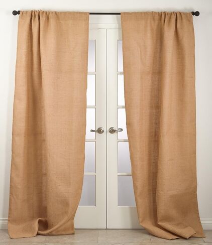 SARO LIFESTYLE Rustic Farmhouse Style Burlap Jute Lined Curtain Panel, 42" x 84", Natural in Saudi Arabia