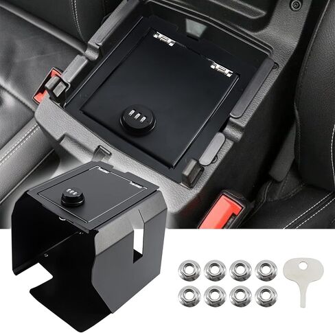 صندوق أمان بقفل وحدة التحكم المركزية متوافق مع Jeep Wrangler JL 4XE 2018-2025 لملحقات Gladiator JT الداخلية ومسند الذراع ودرج منظم الأمان مع كلمة مرور مجمعة مكونة من 3 أرقام in Kuwait