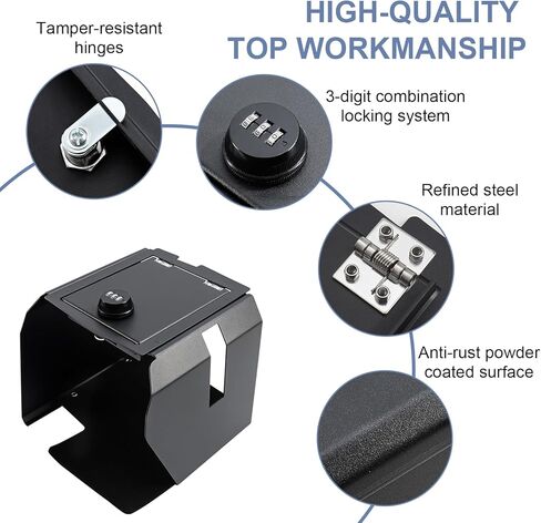 صندوق أمان بقفل وحدة التحكم المركزية متوافق مع Jeep Wrangler JL 4XE 2018-2025 لملحقات Gladiator JT الداخلية ومسند الذراع ودرج منظم الأمان مع كلمة مرور مجمعة مكونة من 3 أرقام in Kuwait