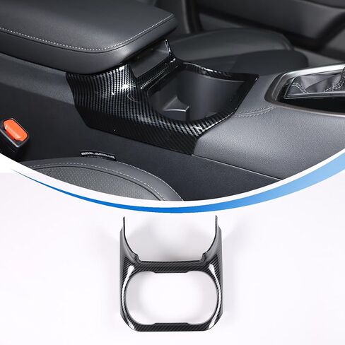 إطار حامل أكواب لوحة التروس لسيارة Subaru Outback 2021 2022 2023 2024 2025 ملحقات، ABS وحدة التحكم المركزية للسيارة مسند ذراع حامل الأكواب غطاء إطاري قطعة واحدة، نمط ألياف الكربون in Saudi Arabia