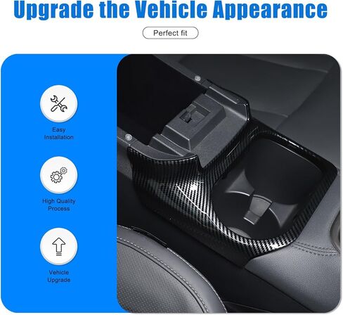إطار حامل أكواب لوحة التروس لسيارة Subaru Outback 2021 2022 2023 2024 2025 ملحقات، ABS وحدة التحكم المركزية للسيارة مسند ذراع حامل الأكواب غطاء إطاري قطعة واحدة، نمط ألياف الكربون in Saudi Arabia