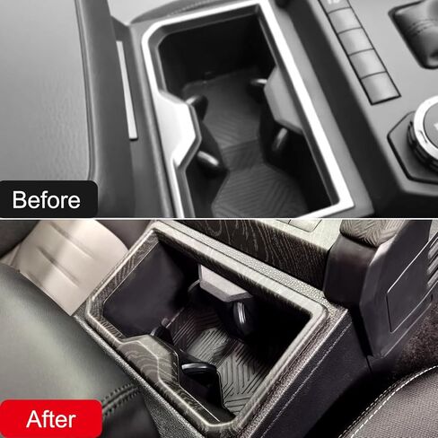 HIGH FLYING for Tacoma 2024 2025 2026, 4Runner 2025 2026 Car Interior Accessories Center Console Dashboard A/C Vent Overlay Cover Trim ABS Black Wood Grain (Front Water Cup Holder) in Saudi Arabia
