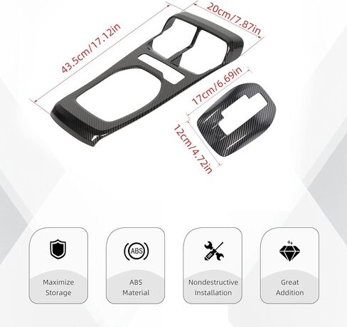 Carbon Fiber Gear Shift Panel Cover Trim Kit, 2Pcs Interior Trim Sticker Accessories for 2010-2015 Chevrolet Chevy Camaro in Saudi Arabia