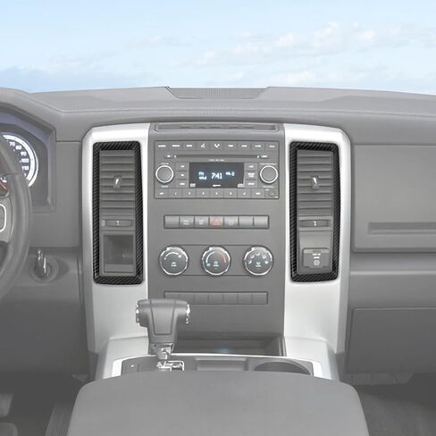 Dash Air Conditioning AC Ring Vent Cover Trim Compatible with 2010-2012 Dodge RAM Interior Accessories (Carbon Fiber) in Saudi Arabia