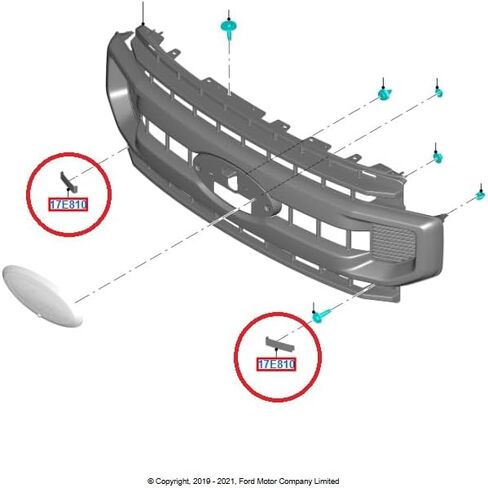 Ford 2020-2022 Super Duty LH or RH Black Front Grille Lower Bolt Cover Panel Trim LC3Z-17E810-AA in Saudi Arabia