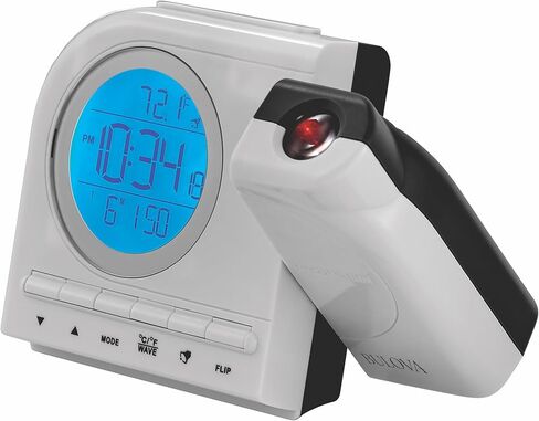 Bulova Clocks B1378 Galaxy Projection Alarm Clock – LCD Display with Time, Day, Month, Temperature, Dual Alarms, Snooze, Blue Backlight, Continuous Ceiling/Wall Projection in Saudi Arabia