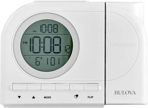 Bulova Clocks B1378 Galaxy Projection Alarm Clock – LCD Display with Time, Day, Month, Temperature, Dual Alarms, Snooze, Blue Backlight, Continuous Ceiling/Wall Projection in Saudi Arabia