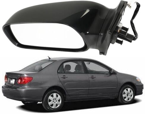 waltyotur Left Rearview Mirror Power Paintable Replacement for TO1320178 Replacement for Corolla 2003-2008 in Kuwait