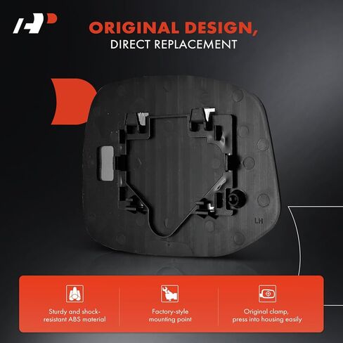 A-Premium Left Driver Side Non-Heated Mirror Glass with Backing Plate - Compatible with Honda Civic 2012 2013 - Exterior Side View Flat Mirror in Saudi Arabia