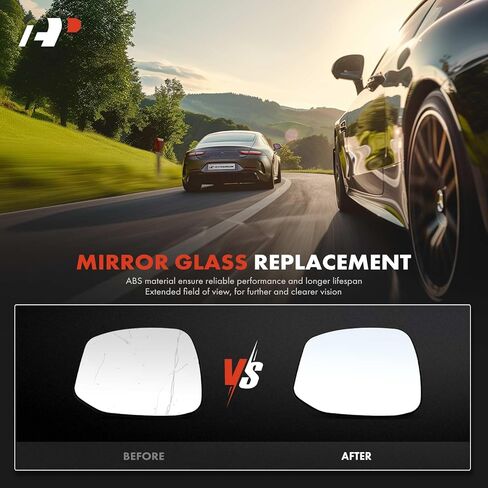 A-Premium Left Driver Side Non-Heated Mirror Glass with Backing Plate - Compatible with Honda Civic 2012 2013 - Exterior Side View Flat Mirror in Saudi Arabia