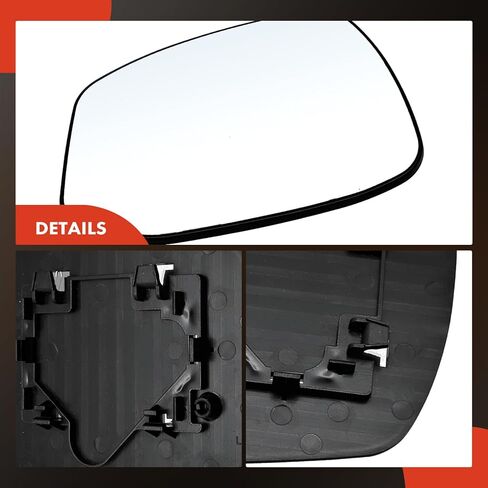 A-Premium Left Driver Side Non-Heated Mirror Glass with Backing Plate - Compatible with Honda Civic 2012 2013 - Exterior Side View Flat Mirror in Saudi Arabia