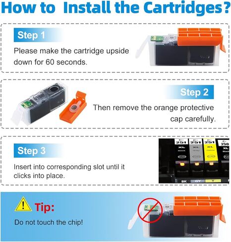 خرطوشة حبر بديلة متوافقة مع Canon CLI-251 GY Gray CLI-251GY XL خرطوشة حبر رمادية تعمل لطابعات Canon IP8720 MG6320 MG7120 MG7520 (3 عبوات) in Kuwait