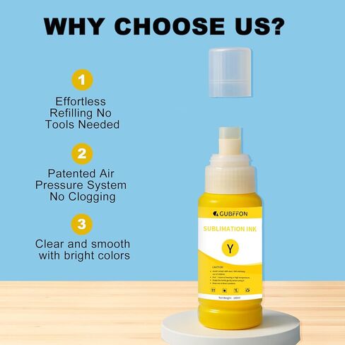 Sublimation Ink for Eco Tank ET2400 ET-2800 ET2720 ET2760 ET2750 ET4800 ET-2803 ET-2850 Printers Heat Press Transfer on T-Shirt Custom Mug, (4x100ml BK C M Y) in Kuwait