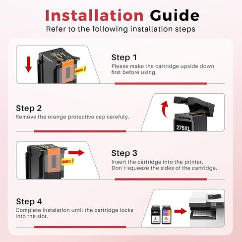 خرطوشة حبر Kuva 275xl 276xl بديلة لحبر Canon 275 276 XL PGI275 CLI276 PG-275 CL-276 XL لطابعة Pixma TS3500 TS3522 TS3520 TR4700 TR4720 TR4722 (عبوة من قطعتين بلون أسود) in Kuwait
