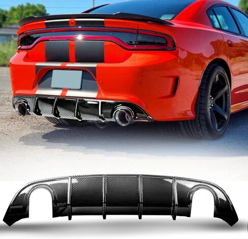 موزع روائح دودج تشارجر متوافق مع 2020-2024 تشارجر Scat SRT Daytona GT R/T V3 ناشر خلفي واسع الجسم مصد خلفي للشفاه ناشر ناشر هواء أسود لامع in Kuwait