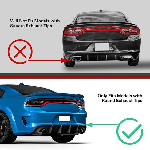 موزع روائح دودج تشارجر متوافق مع 2020-2024 تشارجر Scat SRT Daytona GT R/T V3 ناشر خلفي واسع الجسم مصد خلفي للشفاه ناشر ناشر هواء أسود لامع in Kuwait