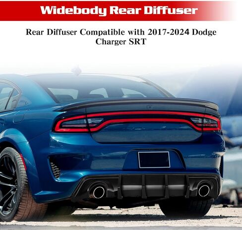 موزع روائح دودج تشارجر متوافق مع 2020-2024 تشارجر Scat SRT Daytona GT R/T V3 ناشر خلفي واسع الجسم مصد خلفي للشفاه ناشر ناشر هواء أسود لامع in Kuwait