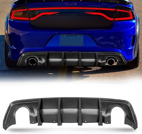 موزع روائح دودج تشارجر متوافق مع 2020-2024 تشارجر Scat SRT Daytona GT R/T V3 ناشر خلفي واسع الجسم مصد خلفي للشفاه ناشر ناشر هواء أسود لامع in Kuwait