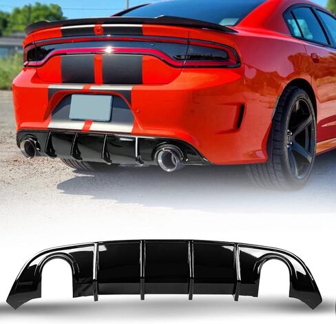 موزع روائح دودج تشارجر متوافق مع 2020-2024 تشارجر Scat SRT Daytona GT R/T V3 ناشر خلفي واسع الجسم مصد خلفي للشفاه ناشر ناشر هواء أسود لامع in Kuwait