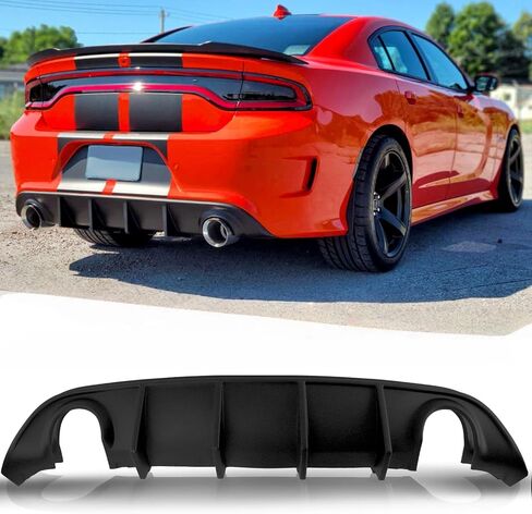 موزع روائح دودج تشارجر متوافق مع 2020-2024 تشارجر Scat SRT Daytona GT R/T V3 ناشر خلفي واسع الجسم مصد خلفي للشفاه ناشر ناشر هواء أسود لامع in Kuwait